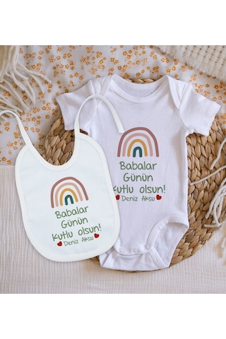 Bitmeyenkartus Bk Kids Kişiye Özel Babalar Günü Tasarımlı Bebek Body Zıbın Ve Ma (550906638) Çok Renkli