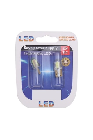 T10 Ampul Park Ledi Plaka Tavan İç Aydınlatma Ampulü Cob Led W5W 194 6500K 2li Set Beyaz