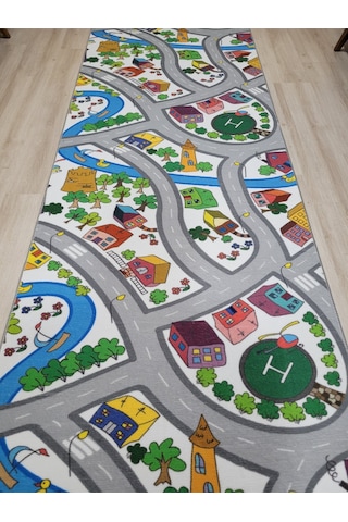 Arbese Çocuk Odası Halısı Antibakteriyel Yolluk Kreş Ve Anaokulu Halısı Cck01arbs Gri
