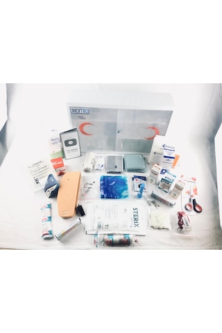 ERKENTMED PLASTİK ECZA DOLABI DUVAR TİPİ İÇİ DOLU (PLUS SET İÇERİK) Beyaz