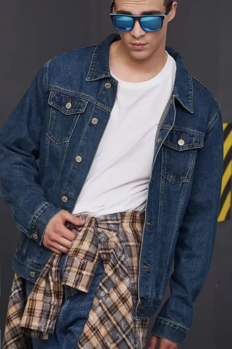 Arvador Klasik Erkek Kot Ceket 439191974 Mavi