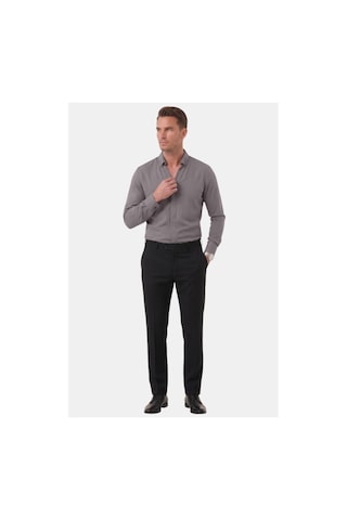 Deepsea Füme Slim Fit Kolay Ütülenebilir Açık Dik Yaka Likralı Erkek Gömlek 2602615