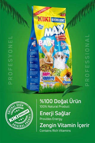 Kiki Excellent Kemirgen Max Menu Baby Rabbits Yavru Tavşan Yemi 1 kG
