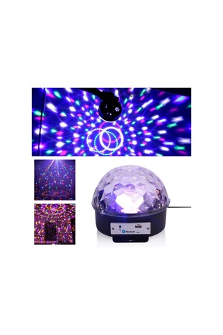 Küre Disko Topu Müzik Çalar Renkli Lazer Işıklı Bluetooth 5047