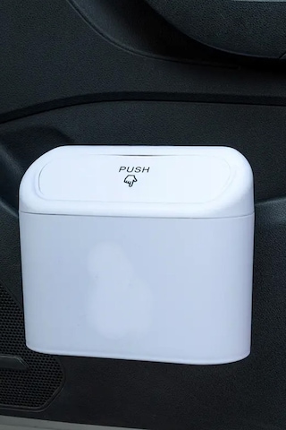 Oto Araba Çöp Kutusu Kapaklı Organizer Çöp Kovası Beyaz