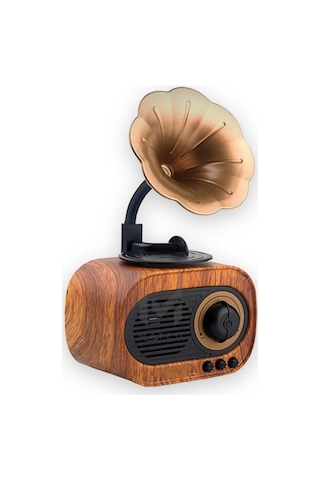 Nostaljik Mini Radyo Gramofon Bluetooth Hoparlör Fm Usb Sd Yüksek Ses Speaker B5 Classıc Retro Styl