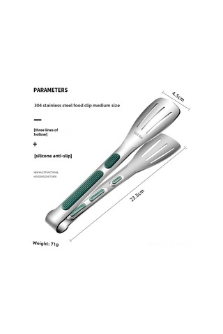 Qingmipy Ticari Kaliteli Paslanmaz Çelik Gıda Kası - Kore Stili Izgara/barbekü/steak Kullanıma Uygun, 304 Malzeme, Yeşil Saplı Üç Çizgili Orta Boy Diğer