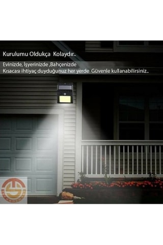 Hareket Sensörlü Solar 48 Led Bahçe Lambası Çok Renkli