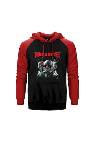 Megadeth Robot Gri Renk Reglan Kol Sweatshirt / Hoodie