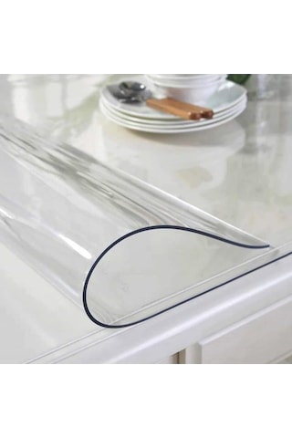 Şeffaf Masa Örtüsü 1,7 Mm 80 Cm X 150 Cm Kalın Pvc Kaymaz Masa Örtüsü Koruyucu 80 Cm X 150 Cm Diğer