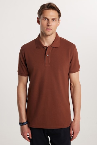 Tudors Erkek Slim Fit Dar Kesim Premium Seri %100 Pamuk Yumuşak Dokulu Merserize Kahverengi Polo Yaka Tişört -50918