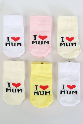 Pamuklu 6'lı Yenidoğan Erkek Bebek Çorap Mum Pembe