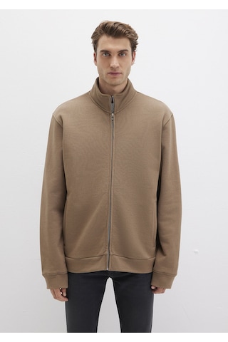 Mavi - Dik Yaka Fermuarlı Kahverengi Sweatshirt 0s10377-70378