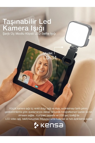 Kensa Şarjlı Rgb Softbox Ürün Çekim Işığı Taşınabilir, Çok Fonksiyonlu Stüdyo Aydınlatma Siyah