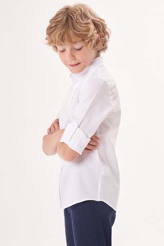Bisse Beyaz Regular Fit Pamuk Düğmeli Yaka Çocuk Gömlek Gm23y231162 D01