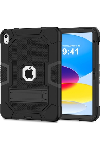 iPad Uyumlu 10.9 2022 Robot B3 Serisi 2022 Kontrast Renk Pc + Silikon Tablet Kılıf Damla Geçirmez Kickstand Koruyucu Kılıf