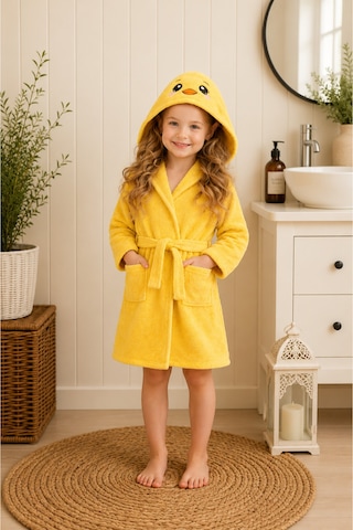 Civciv Kapüşonlu Çocuk Bornozu Unisex Bebek Ve Çocuk Banyo Bornozu, Yumuşak Dokulu, 1-10 Yaş 3-4 Yaş