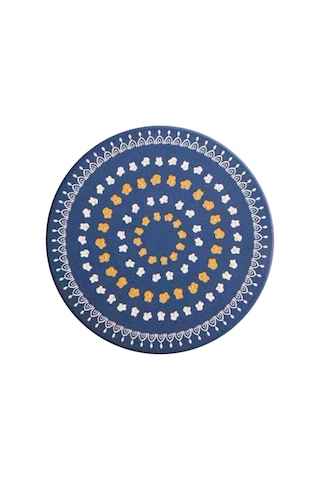 Homyl Tezgah Ev Yemek Masası Için Yuvarlak Placemat Çapı 10cm Koyu Mavi