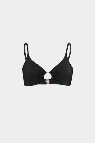 Açelyaokcu Premium Halka Detaylı Metıs Fit Kadın Bikini Üstü Siyah