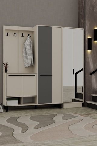 Abre Prestige Aynalı Portmanto Vizon Antrasit Diğer