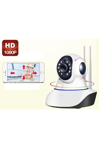 Çift Antenli 360 Derece Kablosuz Uzaktan İzleme Bakıcı İp Kamera