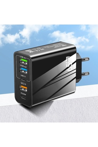 Zyzqstore 65w Hızlı Şarj Mobil Şarj Başı, Pd+3usb Çoklu Arayüz, 1 Adet, Beyaz Renk, Standart Boyut, Akıllı Telefonlar İçin Uygu 1 Adet