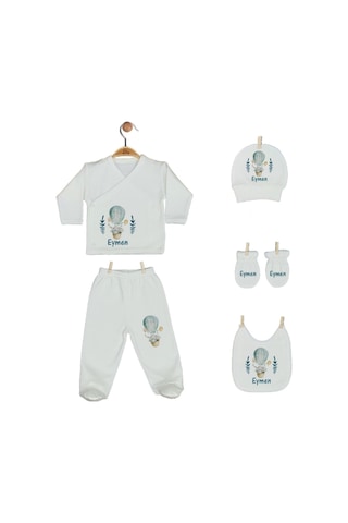 Pia Baby Gl 2013 İsme Özel Balonlu Yastık Zıbın Set Erkek Çok Renkli