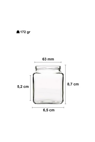 250 Ml Metal Kapaklı Kare Kavanoz 250 Cc Şeffaf Köşeli Kavanoz 6 Adet Altın/gold Diğer