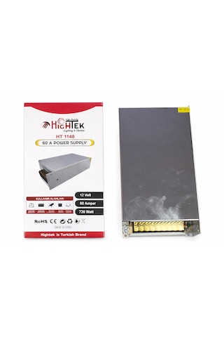 12v 60a Güç Kaynağı 720w Trafo Adaptör Metal Kasa Güç Adaptörü Ip20 12v Besleme