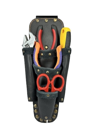 Deri Ca101 Elektrikçi Teknisyen Bel Çantası Siyah