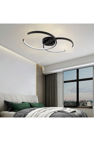 Samsung Ledli Channel Ø45+45cm Tavan Tipi Ledli Avize Siyah - Sarı