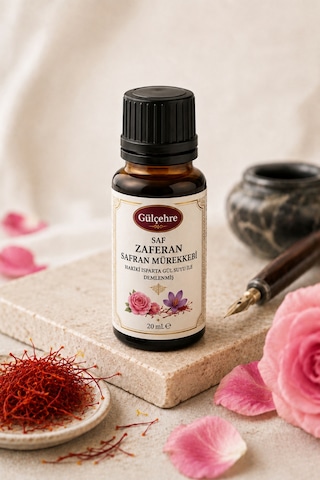 Yörem Afyon Hakiki Isparta Gül Suyu İle Demlenmiş Saf Zaferan Safran Mürekkebi | 20mL.