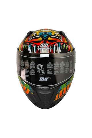 Motoanl Ece 22.r06 Sertifikalı Double Vizör Full Face Kask Azure Yeşil Turuncu Siyah
