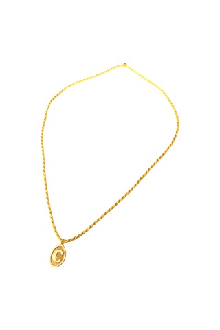 14 Ayar C Harf Sarı İpli Kolye