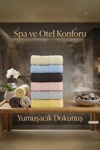 6'lı Lüx Karışık Greek El Havlusu - 50x90 Cm, 225 Gr, %100 Pamuk, Spa Ve Otel Havlusu, Günlük Kullanıma Uygun Çok Renkli