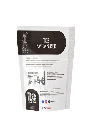 Toz Karabiber 100 Gr İnce Öğütülmüş Karabiber, Aromatik Baharat, Et, Tavuk Ve Yemekler İçin