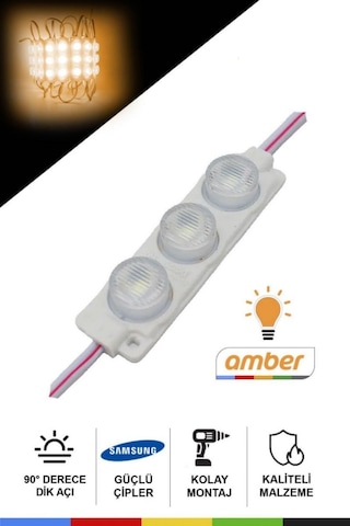 Dc 12v 3w Turuncu Modül Parmak Led Su Geçirmez Tabela Aydınlatma Dekoratif Led Modül 10 Adet