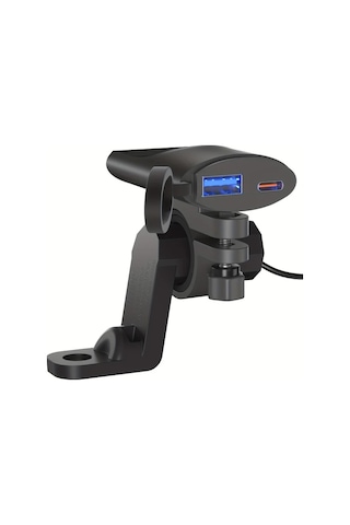Boatshop1 Tip C Usb Ultra İnce Araç Motosiklet Telefon Şarj Cihazı Hızlı Şarj Pd Usb Dikiz Aynası Uzatma Askısı