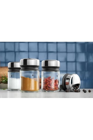 Wmf 4 Parça Baharatlık Seti, 100 Ml, Cam Baharat Kavanozu, Cromargan Yüksek Kaliteli Paslanmaz Çelik Kapaklı, Bulaşık Makinesinde Yıkanabilir Sku: Smg8690010174239 Açık Bej