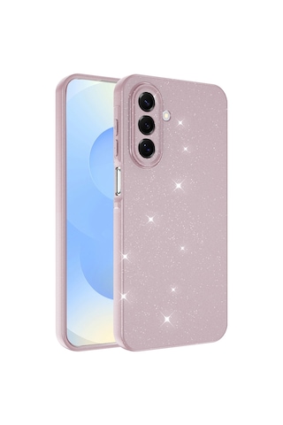 Samsung Uyumlu Galaxy A17 Kılıf Kamera Korumalı Simli Lüks Zore Koton Kapak Lila