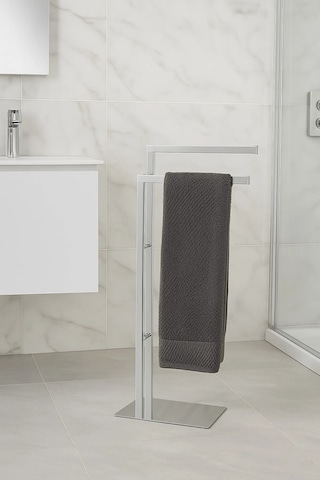 Ayaklı Havluluk, İkili, 38 X 80.5h X 18 Cm -krom Krom