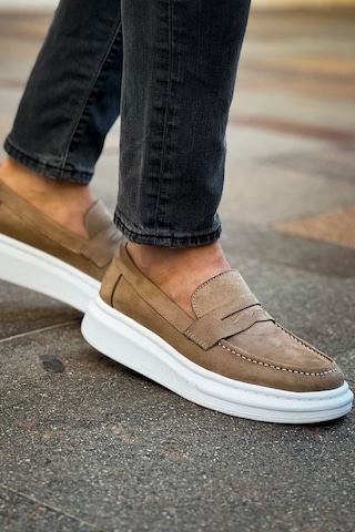 Roof Atelier Erkek Vizon Süet Loafer Ayakkabı - 615 - Lüx Süet Vizon