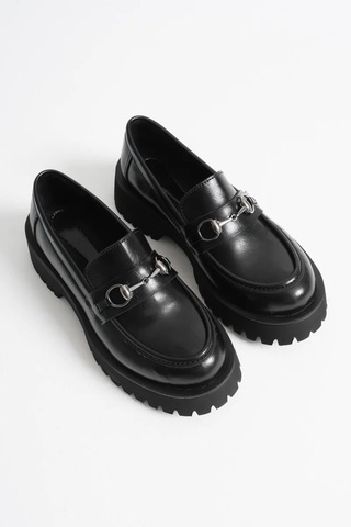 Trendella Toka Detaylı Siyah Günlük Loafer Ayakkabı Tr10ms04a
