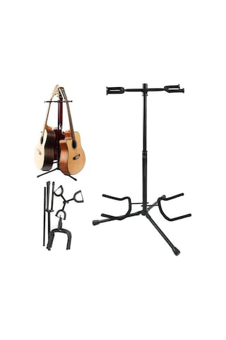 3'lü Çoklu Gitar Standı, Profesyonel Kullanım İçin Kilitli Tasarım