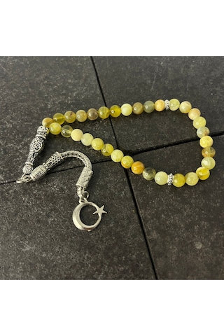 Sertifikalı Sarı Opal 6mm 33lük Doğal Taş Tesbih
