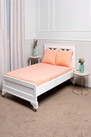 Altın Karma Havlu Lastikli Çarşaf Takımı 180x200 Cm 2 Adet 50x70 Cm Yastık Kılıfı Gül Kurusu