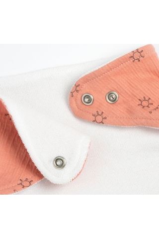 Chicco Bebek Desenli Üçgen Mama Önlüğü 09101307000000 000045 Turuncu