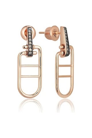 Reis Kuyumculuk T9743 Stand Brown Pembe Altın Küpe