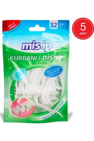Mis İp Floss Picks Kürdanlı Diş İpi 32'li x 5 Paket