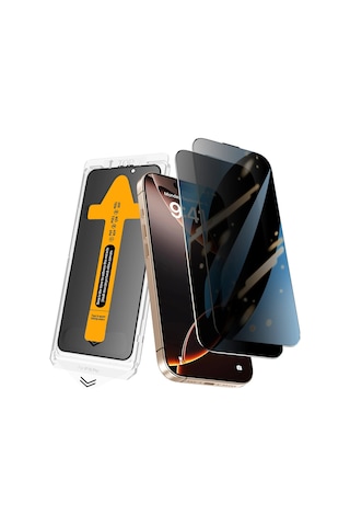 Apple iPhone Uyumlu 17 Zore 2.5d Oliv Privacy Temperli Cam Ekran Koruyucu + Kolay Uygulama Aparatı